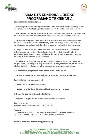 Denbora libreko lan eskaintza Denbora libreko lan eskaintza